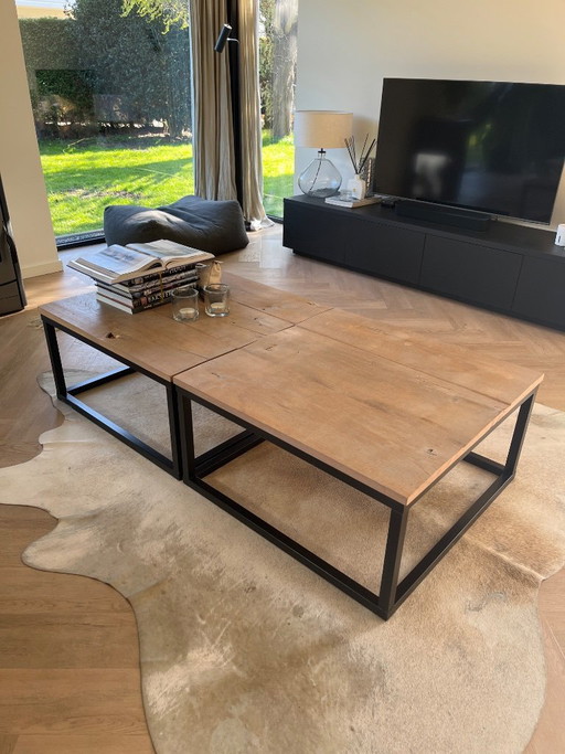 Coffee table set with tablecloth