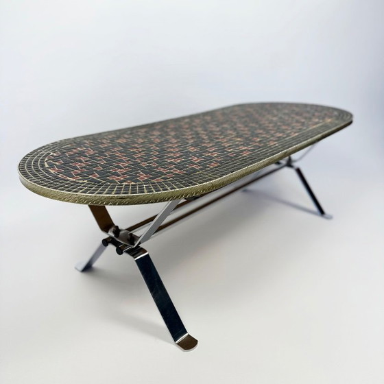 Image 1 of Vintage 1960s mid-century mosaic coffee table
