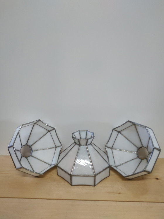 Image 1 of Lampada da soffitto con paralumi in stile Tiffany vintage