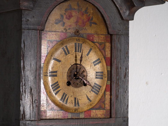 Orologio a pendolo antico in pino dipinto – Europa Centrale, circa 1850 – Iron (photo 23 of 40)