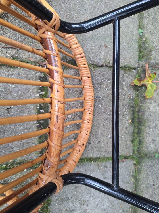 Vintage Jaren 60 Stoel | ROHE Noordwolde | Rotan in Perfecte Staat | – Rohé Noordwolde, Fauteuils, Metal (photo 6 of 10)