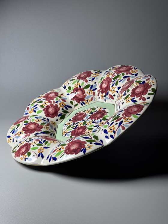 Image 1 of Boch Frères Keramis - Raymond Chevalier - Grote Art Deco Schaal, jaren 30