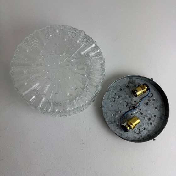 ANCIENNE APPLIQUE OU PLAFONNIER EN VERRE TEXTURÉ VINTAGE – Appliques murales (photo 4 of 8)