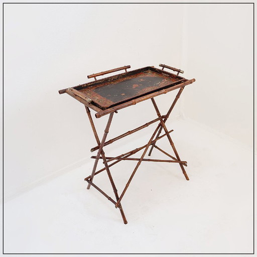 20th century oriental table on bamboo base