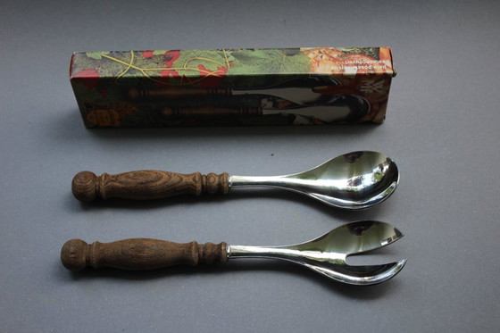 Image 1 of WMF saladebestek, Bourgogne-serie, ronde tafel, vintage uit de jaren 70