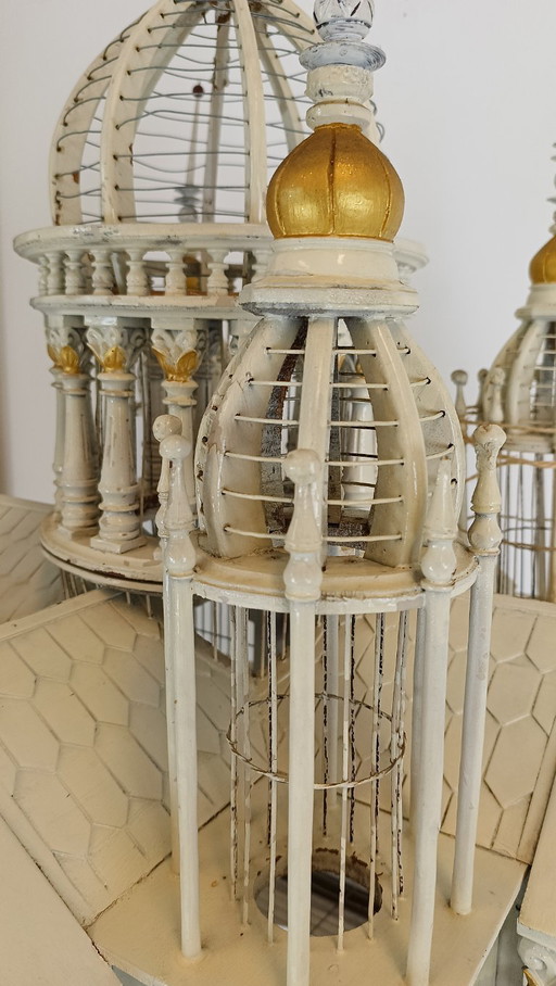 Jaula de pájaros victoriana francesa de mediados de siglo