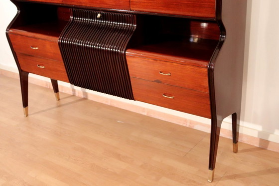 Image 1 of Credenza di metà secolo di Osvaldo Borsani, mogano, palissandro, acero, Italia, anni '50