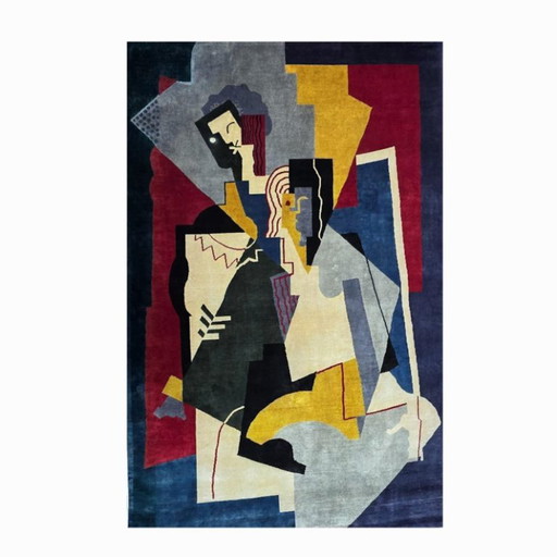 Handgeknoopt wollen tapijt naar een ontwerp van Albert Gleizes - Kubistisch geometrisch design (200x300cm)