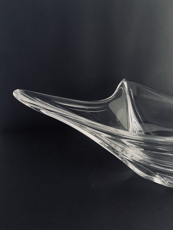 Daum France crystal bowl centerpiece - organic shape, Decorative Objects, Transparent (photo 5 of 5)