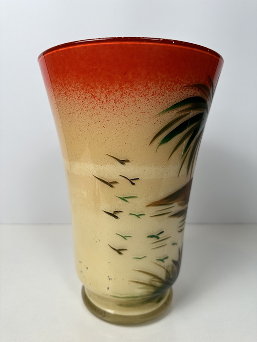 Handbeschilderde vaas - glas