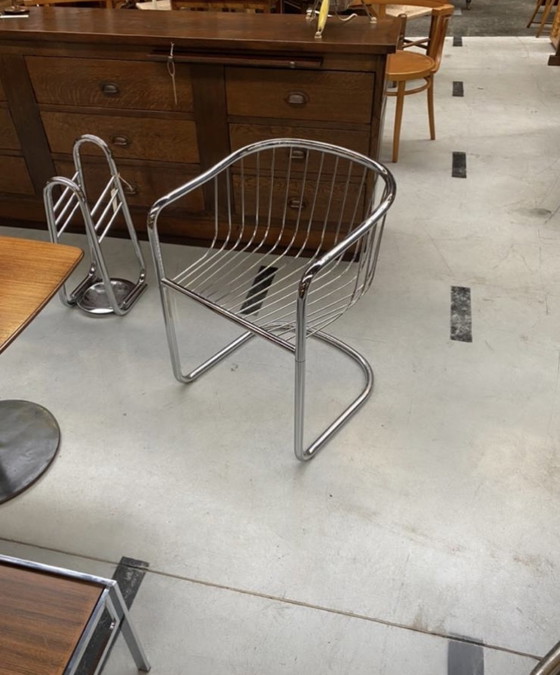 Image 1 of Chromen design draadstoel