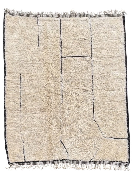 Moroccan Mrirt White Wool Rug 260x350 cm - Berber Moroccan Modern Carpet 