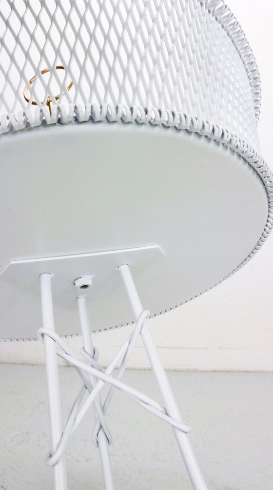 Image 1 of Fioriera d'epoca in metallo bianco e ottone, Francia, anni '60