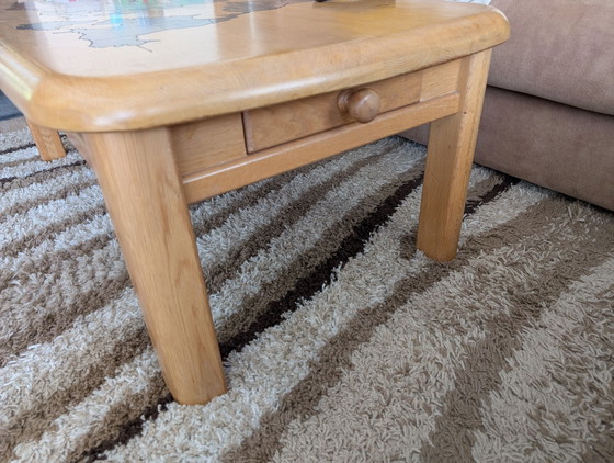 Unique Coffee table with Risk map (solid oak) – Wood (photo 4 of 5)