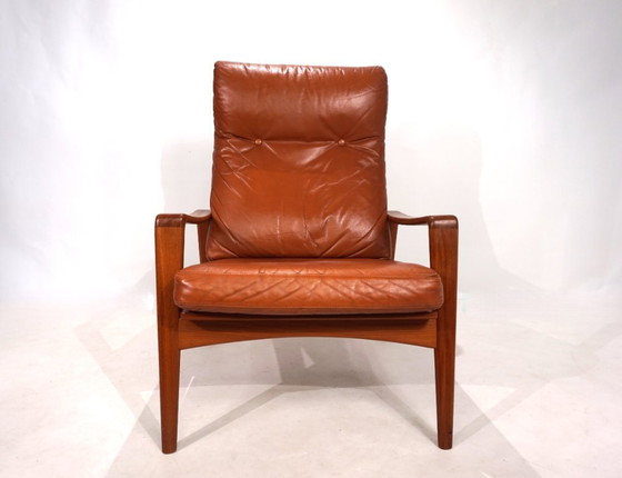 Image 1 of Poltrona Komfort in pelle di teak di Arne Wahl Iversen, 1960