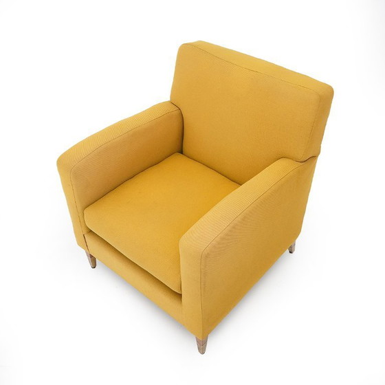 Image 1 of Paar gele stoffen fauteuils, 1950