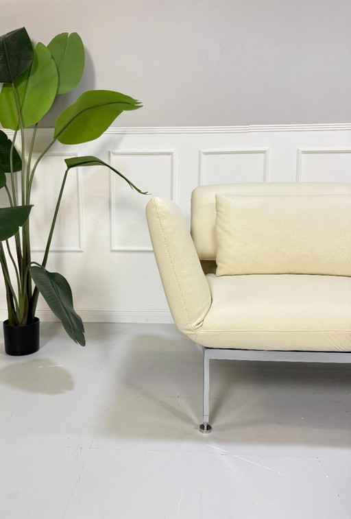Brühl Roro Designer Leather White Cream Sofa Sofa Bed Guest Couch