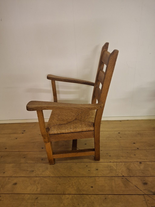 Brutalist Oak Armchair