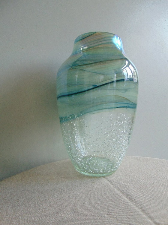 Image 1 of Vaas met Craquelé en lusterglazuur