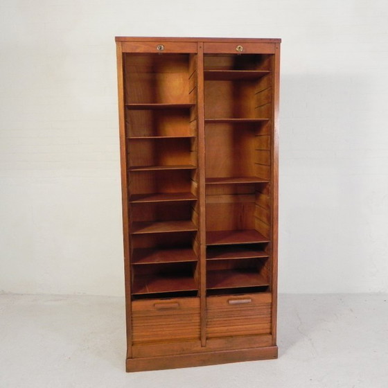 Image 1 of Cassonetto avvolgibile in rovere con 2 ante, altezza 180 cm, anni '50