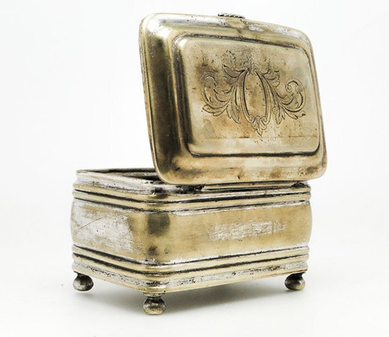 Plated Brass Sugar Bowl From Henneberg Brothers, Warsaw, Poland, 19th Century – Table accessories, Silver (photo 10 of 13)