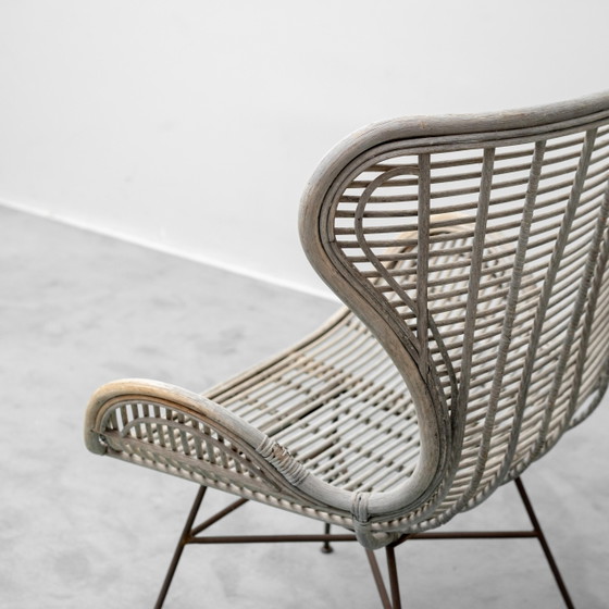 Fauteuil Lounge Vintage en Rotin et Métal, Design Moderne des Années 60 – Metal, Rattan (photo 4 of 12)