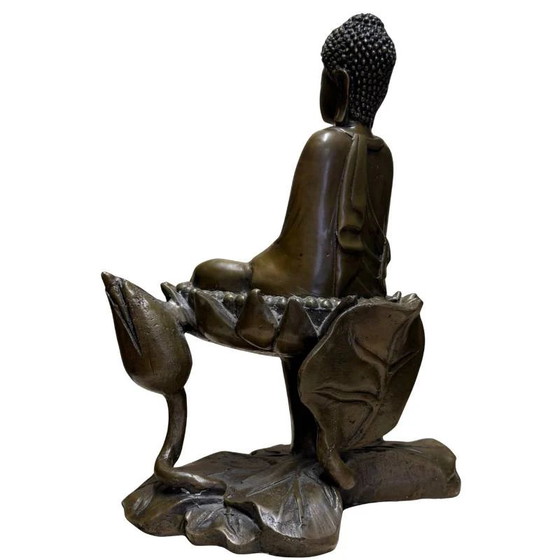 Buda de Bronce Macizo sobre Base de Loto – Principios del Siglo XX – Símbolo de Tranquilidad y Equilibrio (photo 7 of 10)
