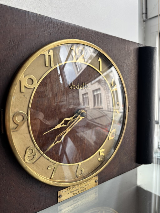 Vintage Electro Vedette Wanduhr – Frankreich, 1950er Jahre – klokken, Wood, Brass (photo 2 of 5)