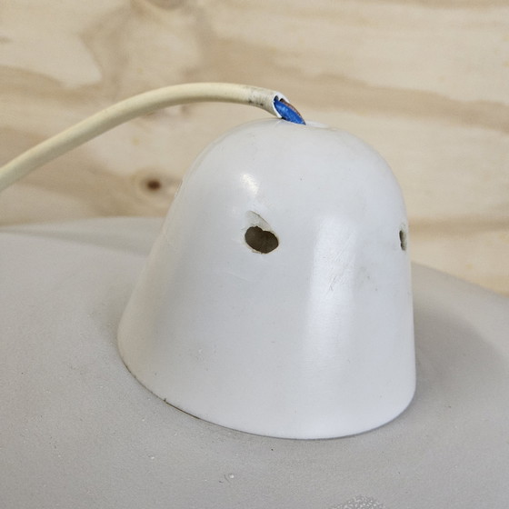 Image 1 of Lampada a sospensione in vetro vintage con dettagli dorati, lampada da soffitto in stile spaziale (con texture/struttura)