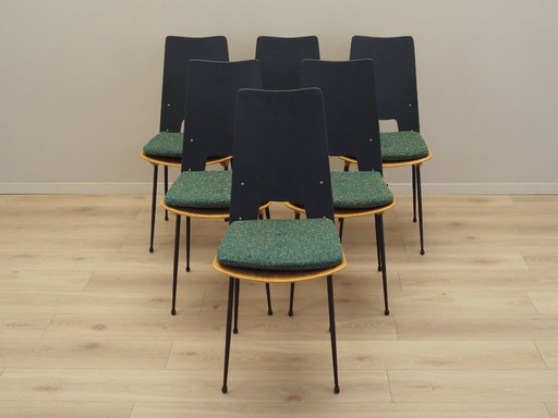 Ensemble de six chaises, design italien, années 1950, designer : Carlo Ratti, fabricant : Legni Curva