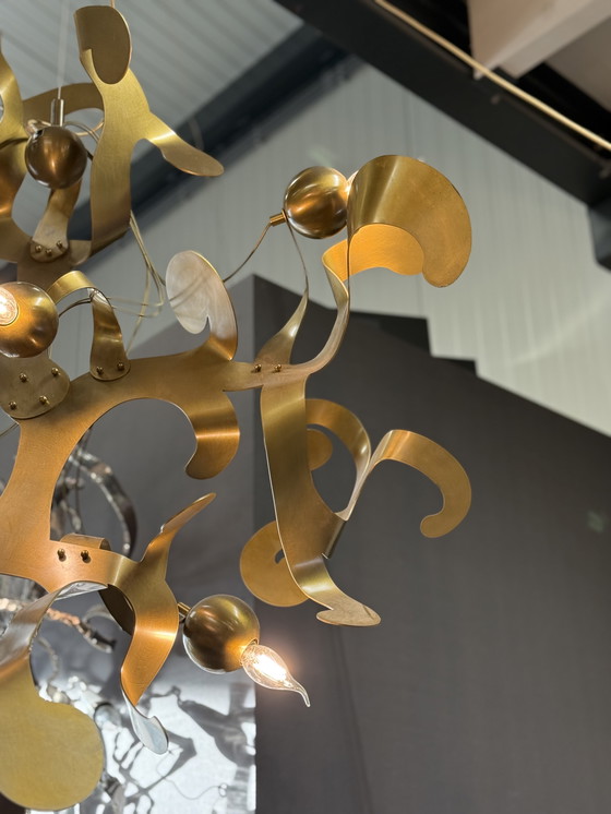 Image 1 of Lampadario Van Egmond Kelp Element in ottone brunito