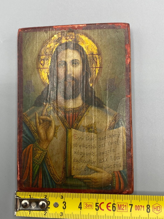 Devotional Icon Christ Pantocrator on Wood, Greek Orthodox Tradition – Decorative Objects (photo 3 of 3)