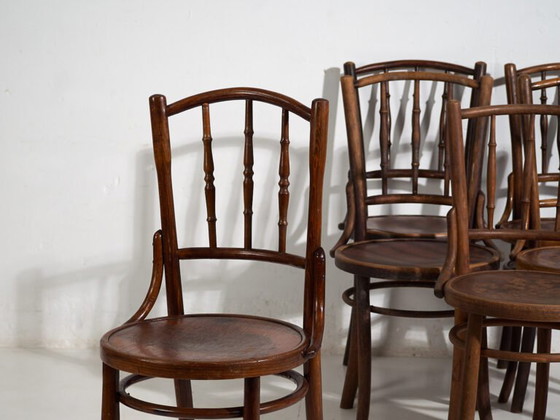 Sedie antiche stile caffè parigino (c.1920). Set di 6 pezzi #3 – Sedie da pranzo, Wood (photo 13 of 40)