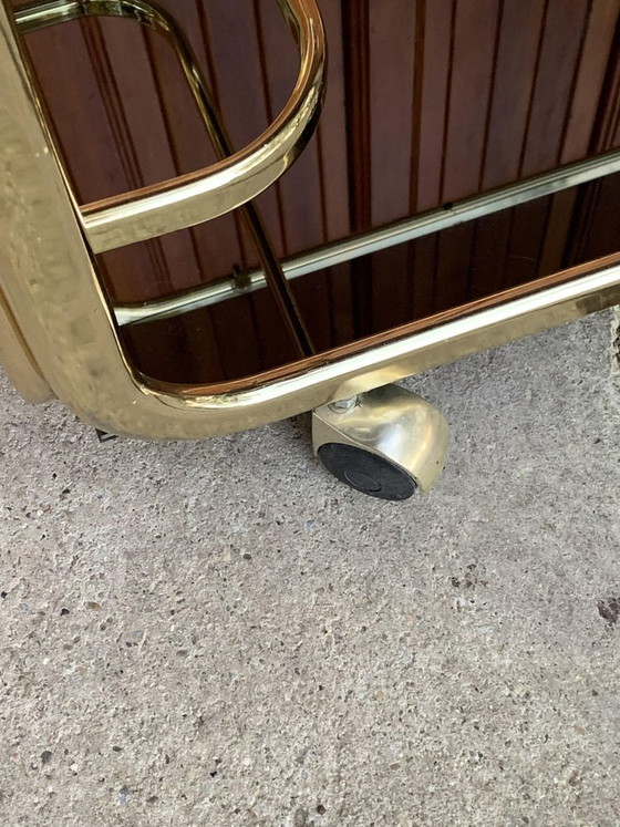 Regency Brass 2-Tier Bar Cart, 1960s – Glass, Vintage (photo 5 of 8)