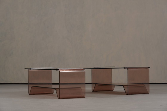 Image 1 of Table basse vintage Michel Dumas en plexiglas et verre pour Roche Bobois, années 1970