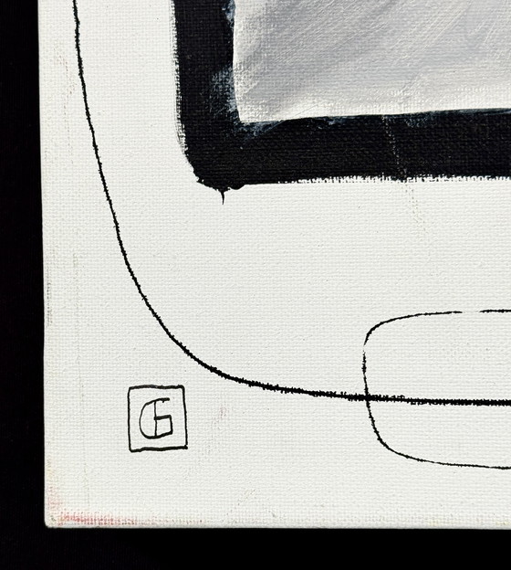 Image 1 of Gigantisch kubistisch schilderij op canvas "Interieurarchitectuur" 140 x 100 cm