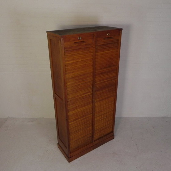 Image 1 of Cassonetto avvolgibile in rovere con 2 ante, altezza 180 cm, anni '50