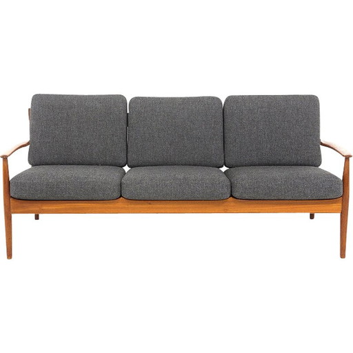 Vintage 3-Sitzer Teakholzsofa von Grete Jalk für France und Søn, Dänemark 1960