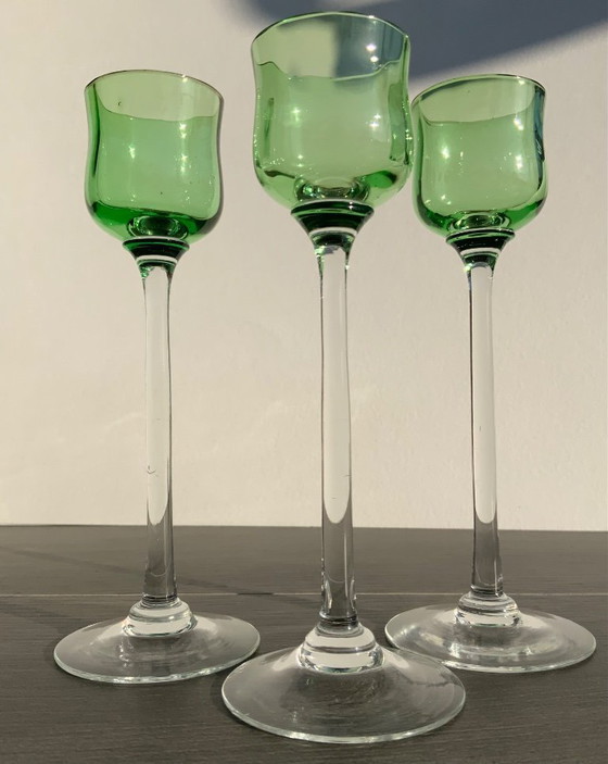 Image 1 of Juego de 3 copas de licor Art Nouveau - Bakalowits & Söhne - Meyr's Neffe - Viena c. 1902​
