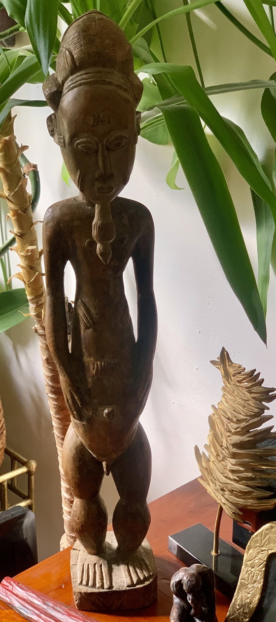 Large Baoulé Ancestor Statue, 63cm, Antique Wooden Sculpture (photo 15 of 30)