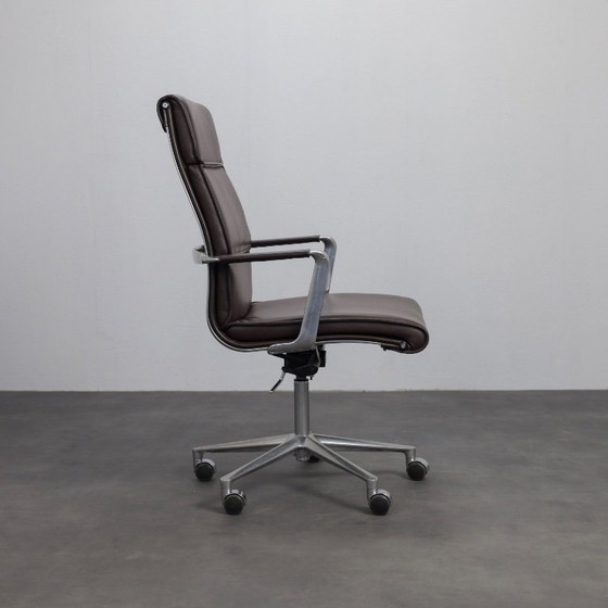 Una leren bureaustoel van ICF, Italië, jaren 90 – ICF Italy, Bureaustoelen, Leather, Vintage (photo 3 of 11)