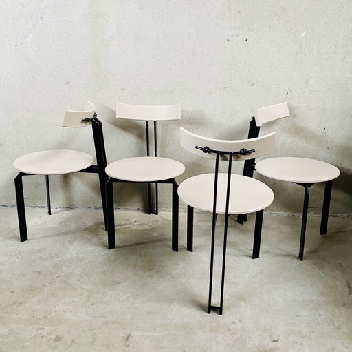 4 x Postmodern ZETA Dining Chairs by Martin Haksteen for Harvink, Netherlands 1980