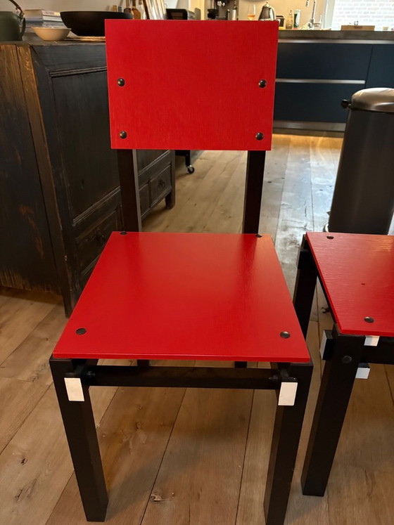 Image 1 of original Rietveld Originals Military Chair with matching Military Stool,