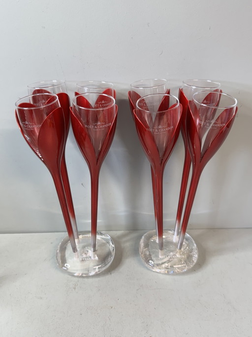 Moët & Chandon Champagneglazen - Set van 8 – tafelaccessoires, Glass, Plastic