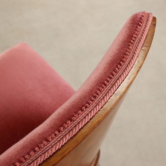Set vintage stoelen met gekleurd fluweel – Eetkamerstoelen, Wood (photo 7 of 12)