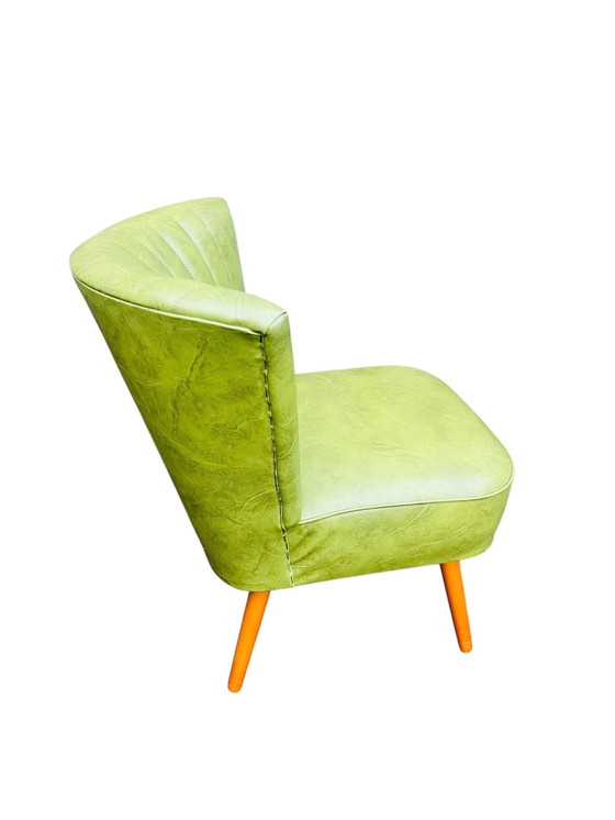 Image 1 of Vintage Groen Cocktailstoeltje / Club Fauteuil Jaren 60