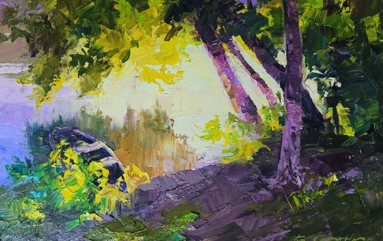 Image 1 of Evening in the Forest by the River