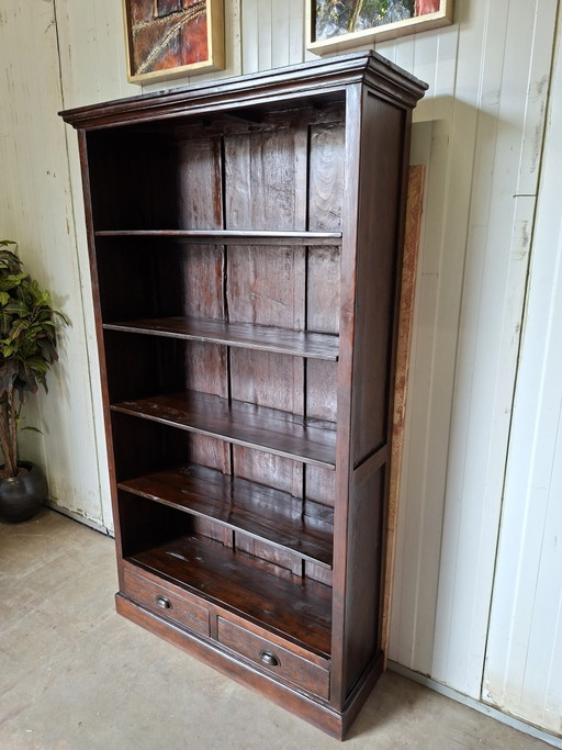 Colonial teak bookcase dimensions 116x37cm and 201 cm high. – boekenkasten, Wood (photo 2 of 6)