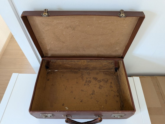 Valigia vintage, Borse da viaggio, Pelle, Metallo, Marrone (foto 5 di 5)