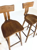 4x vintage brutalist bar stools '70